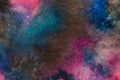 Watercolor painting space background, Abstract galaxy watercolor