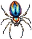 Watercolor painting of a spider. Ai-generated