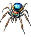 Watercolor painting of a spider. Ai-generated