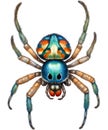 Watercolor painting of a spider. Ai-generated