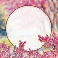 Watercolor painting spring with floral Royalty Free Stock Photo