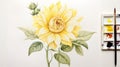 Accurate And Detailed Sunflower Watercolor Painting With Soft Shading