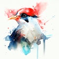 Watercolor painting of a swallow bird. Hand drawn illustration of a swallow bird. AI Generated Royalty Free Stock Photo