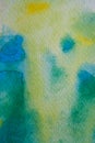 Yellow, green and blue watercolor brush strokes.Watercolor painting texture and background. Abstract watercolor texture a. Royalty Free Stock Photo