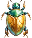 Watercolor painting of a tortoise beetle. Ai-generated