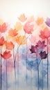 Watercolor pastel background crafted from fallen autumn leaves, artistic beauty Royalty Free Stock Photo