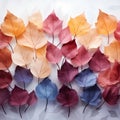 Watercolor pastel background crafted from fallen autumn leaves, artistic beauty Royalty Free Stock Photo