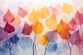 Watercolor pastel background crafted from fallen autumn leaves, artistic beauty Royalty Free Stock Photo