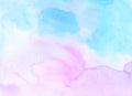 Watercolor pastel blue, pink and white background painting texture. Liquid multicolored watercolour light backdrop. Stains on Royalty Free Stock Photo