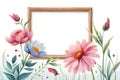 Watercolor Pastel Floral Vertical Empty Photo Frame