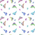 Watercolor pattern birds
