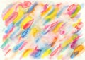 Watercolor pattern with bright colorful diagonal yellow, red, bl