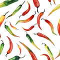 Watercolor pattern chili