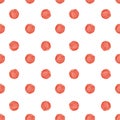 Watercolor pattern circles in pastel colors. Watercolor red spots on white background