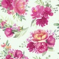 Watercolor peonies pattern