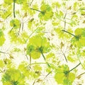 Watercolor pattern of imprint leaves seamless texture background