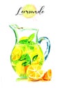 Watercolor pattern jars with lemonade