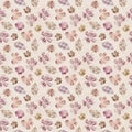 Watercolor pattern of pastel meadow leaves. Modern seamless pattern for design wrapping paper.