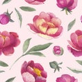 Watercolor peonies pattern