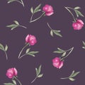 Watercolor peonies pattern