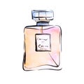 Watercolor perfume, spirits fashion illustration