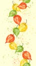 Watercolor physalis seamless pattern. autumn berry illustration. botanical background. Seamless pattern with hand drawn watercolor