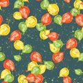 Watercolor physalis seamless pattern. autumn berry illustration. botanical background. Seamless pattern with hand drawn watercolor