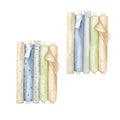 Watercolor picture of rolls of fabric Royalty Free Stock Photo