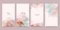 Watercolor templates for social media story, postcard or booklet. Makeup, cosmetics or beauty concept.