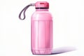 Watercolor pink fitness bottle flask. Generate Ai