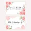 Watercolor pink floral wedding bridesmaid card template