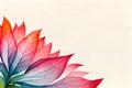 watercolor pink flower leaves on the isolated background, ai art