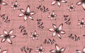 Beautiful watercolor pink flowers pattern puf background Royalty Free Stock Photo