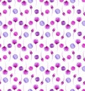 Watercolor Pink Flowers And Spots Repeat Pattern Royalty Free Stock Photo