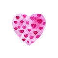 Watercolor pink heart-shaped pattern