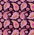 Watercolor Pink Paisley And Circles Repeat Pattern