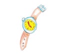 Watercolor placeholder colorfull clock