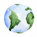 Watercolor planet Earth.