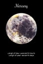 Watercolor planet Mercury isolated on dark black background. Mercury Illustration Royalty Free Stock Photo