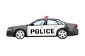 Watercolor police car. Cartoon print for kids room. Boys bedroom decor. Isolated patrol automobile Royalty Free Stock Photo