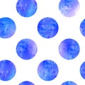 Watercolor polka dots background