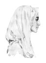 Watercolor arabian woman