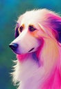 Watercolor portrait of cute Borzoi hound dog. Royalty Free Stock Photo