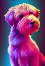 Watercolor portrait of cute Soft Coated Wheaten Terrier dog. Royalty Free Stock Photo