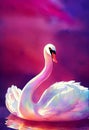 Watercolor portrait of cute swan bird. Royalty Free Stock Photo