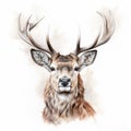 Stunning Stag Illustration In The Style Of Jody Bergsma