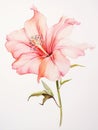 Watercolor Portrayal of the Kakabeak Flower on a White Canvas AI Generated