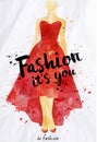 Watercolor poster lettering fashion its you