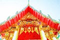 Watercolor of Preng temple at Samut prakan at thailand