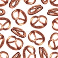 Watercolor pretzel pattern